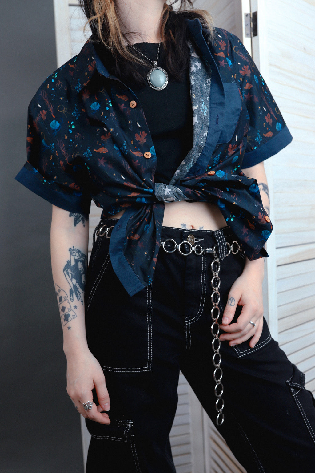 Seabed Patterned Button Down Envygreen Manor